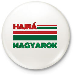 printfashion Hajrá Magyarok - Kitűző, hűtőmágnes - Fehér (17665901)