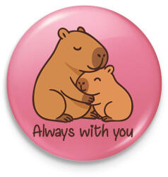 printfashion Mindig veled - Kitűző, hűtőmágnes - Rózsaszín (17642525)