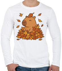 printfashion Őszi kapibara - Férfi hosszú ujjú póló - Fehér (17644366)