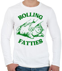 printfashion Rolling Fatties - Férfi hosszú ujjú póló - Fehér (17595232)