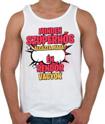 printfashion SZUPERHŐS RENDŐR - Férfi atléta - Fehér (17610058)