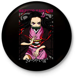 printfashion Nezuko Kamado-Demon Slayer - Kitűző, hűtőmágnes - Fekete (17695603)