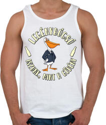printfashion Legénybúcsú iszunk mint a gödény - Férfi atléta - Fehér (17630306)