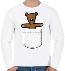 printfashion MrBean Teddy - Férfi pulóver - Fehér (17707926)