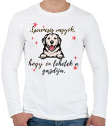 printfashion kutya fej - Férfi hosszú ujjú póló - Fehér (17651116)