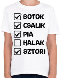 printfashion Botok csalik pia halak sztori (fekete) - Gyerek póló - Fehér (17668738)