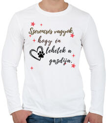 printfashion Szerencsés vagyok másolata - Férfi hosszú ujjú póló - Fehér (17647066)