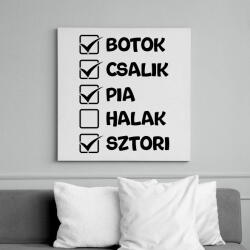 printfashion Botok csalik pia halak sztori (fekete) - Vászonkép - Fehér (17669080)