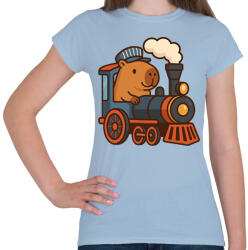 printfashion Mozdonyvezető kapibara - Női póló - Világoskék (17650700)