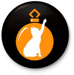 printfashion Macskás Fadísz - Kitűző, hűtőmágnes - Fekete (17656921)