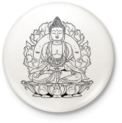 printfashion buddha - Kitűző, hűtőmágnes - Fehér (17640270)