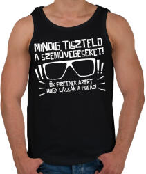 printfashion Mindig tiszteld a szemüvegeseket - fehér - Férfi atléta - Fekete (17679891)