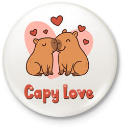 printfashion Capy love - Kitűző, hűtőmágnes - Fehér (17642070)