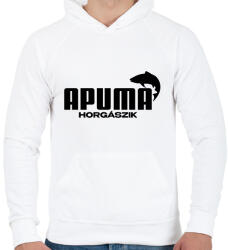 printfashion Apuma horgászik - Férfi kapucnis pulóver - Fehér (17606947)