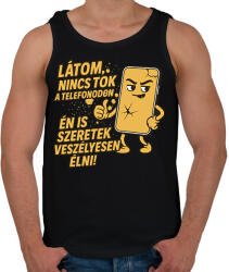 printfashion Nincs tok a telefonodon - Férfi atléta - Fekete (17683941)
