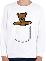 printfashion MrBean Teddy - Gyerek pulóver - Fehér (17708001)