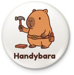 printfashion Handybara - Kitűző, hűtőmágnes - Fehér (17644320)