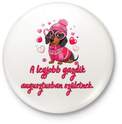 printfashion Tacskó szülinap júl - Kitűző, hűtőmágnes - Fehér (17647020)