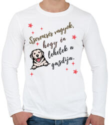 printfashion Szerencsés vagyok ferde - Férfi hosszú ujjú póló - Fehér (17655166)