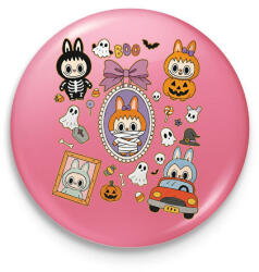 printfashion Halloween Labubu - Kitűző, hűtőmágnes - Rózsaszín (17707428)