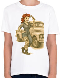 printfashion Pin up - Gyerek póló - Fehér (17712391)