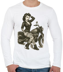 printfashion Pin up - Férfi hosszú ujjú póló - Fehér (17712769)