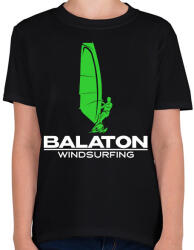 printfashion Balaton windsurfing - Gyerek póló - Fekete (17630954)