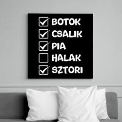 printfashion Botok csalik pia halak sztori (fehér) - Vászonkép - Fekete (17669531)