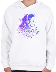 printfashion Zene hangulat - Gyerek kapucnis pulóver - Fehér (17587672)