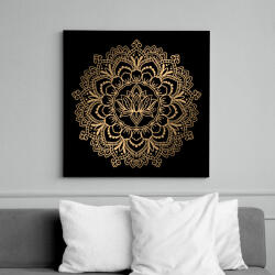 printfashion Lótusz mandala - Vászonkép - Fekete (17608247)