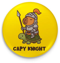 printfashion Capy knight - Kitűző, hűtőmágnes - Sárga (17639078)