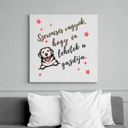 printfashion Szerencsés vagyok ferde - Vászonkép - Fehér (17655580)