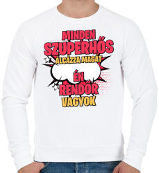 printfashion SZUPERHŐS RENDŐR - Férfi pulóver - Fehér (17610157)