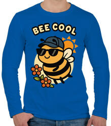 printfashion Bee cool - Férfi hosszú ujjú póló - Királykék (17672719)