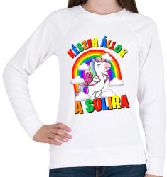 printfashion Készen állok a sulira - Női pulóver - Fehér (17682672)