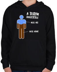 printfashion A testem összetétele - Gyerek kapucnis pulóver - Fekete (17708910)