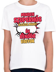 printfashion SZUPERHŐS RENDŐR - Gyerek póló - Fehér (17610352)