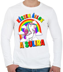 printfashion Készen állok a sulira - Férfi hosszú ujjú póló - Fehér (17682616)