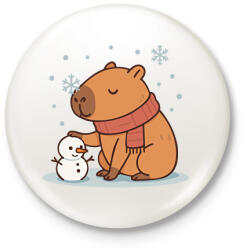 printfashion Téli kapibara - Kitűző, hűtőmágnes - Fehér (17647920)