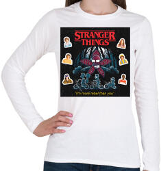 printfashion Stranger Things - Női hosszú ujjú póló - Fehér (2294072)