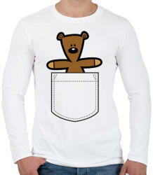 printfashion MrBean Teddy - Férfi hosszú ujjú póló - Fehér (17707919)