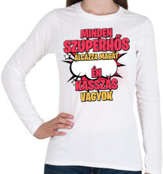 printfashion SZUPERHŐS KASSZÁS - Női hosszú ujjú póló - Fehér (17608932)