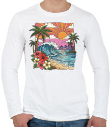 printfashion Nyár - Férfi hosszú ujjú póló - Fehér (17591182)