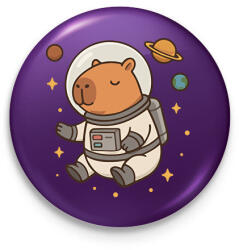 printfashion Űrhajós kapibara - Kitűző, hűtőmágnes - Lila (17624893)