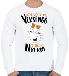 printfashion Nem vagyok versengő de imádok nyerni - Férfi pulóver - Fehér (17604239)