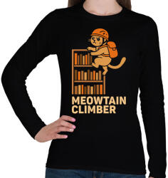 printfashion Meowtain climber - Női hosszú ujjú póló - Fekete (17664216)
