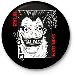 printfashion Death Note Ryuk - Kitűző, hűtőmágnes - Fekete (17698771)