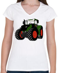 printfashion Traktor - Női V-nyakú póló - Fehér (17662858)