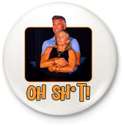 printfashion Oh sh*t - Kitűző, hűtőmágnes - Fehér (17624436)
