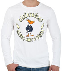 printfashion Legénybúcsú iszunk mint a gödény - Férfi hosszú ujjú póló - Fehér (17630332)